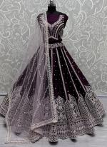 Silk Purple Bridal Wear Embroidery Work Lehenga Choli